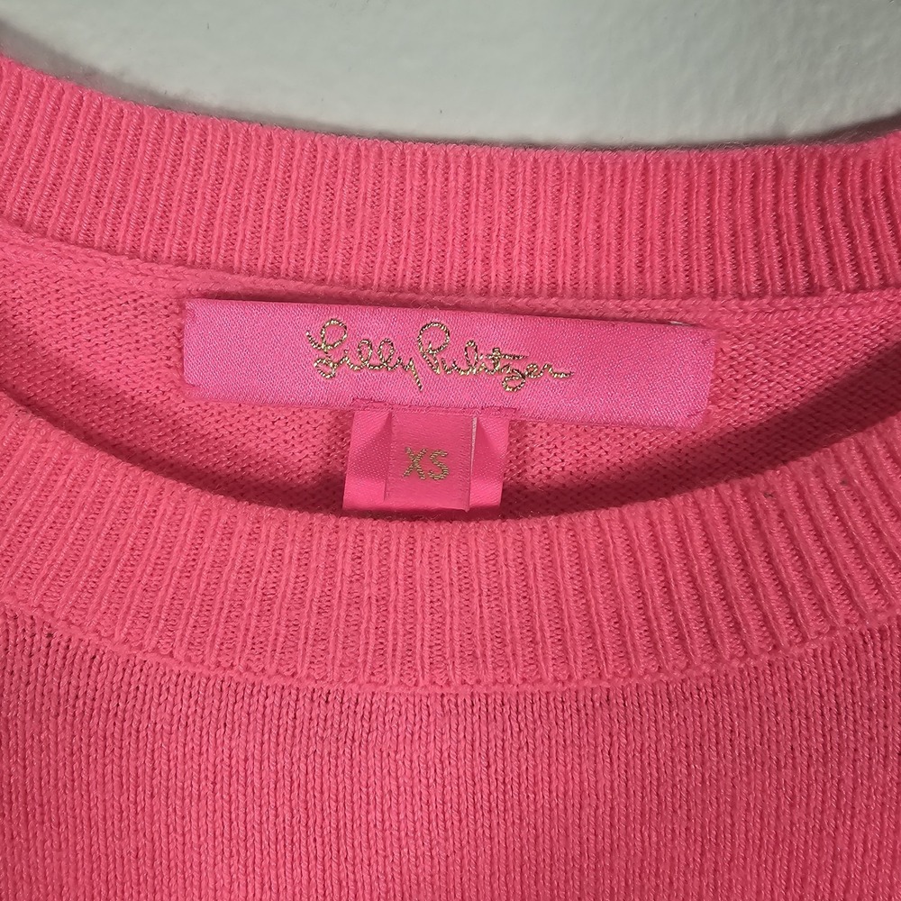Lilly Pulitzer Womens XS knit Sweater Coral Pink Cashmere Blend Beachy Boho - Picture 3 of 8